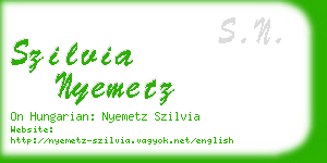 szilvia nyemetz business card